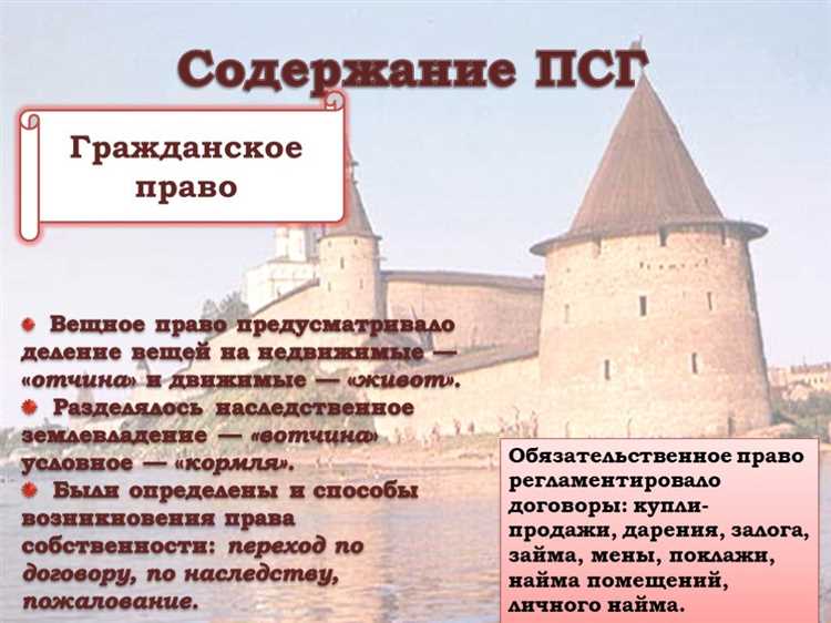 Гражданское право в нормах Псковской судной грамоты