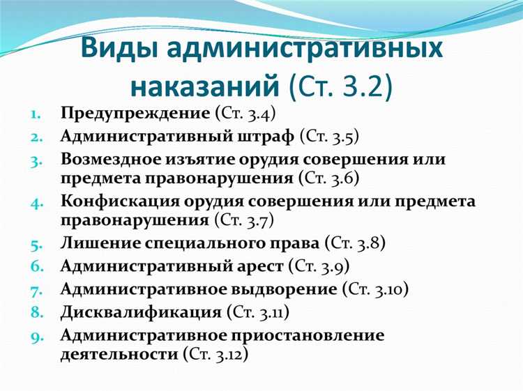 Определение административного наказания в российском законодательстве